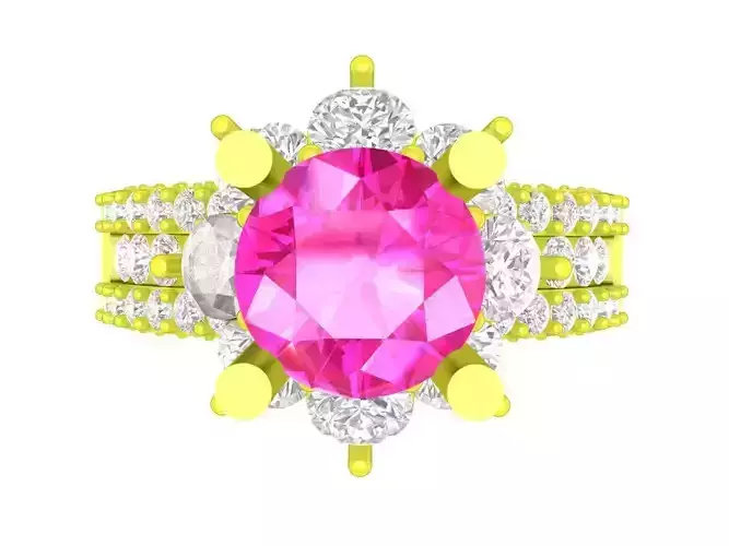 A7676 Hongkong Style Diamond Engagement Ring