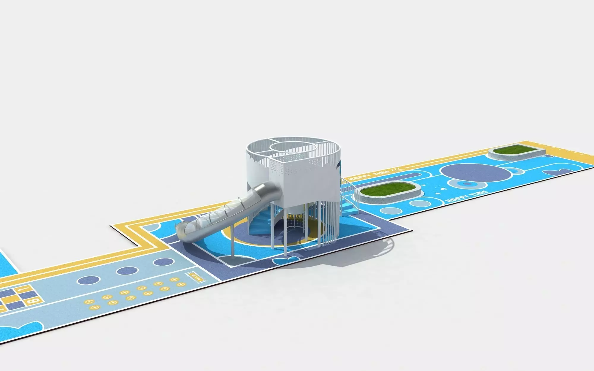 Kids outdoor commercial play structure 3D model 3D model_0