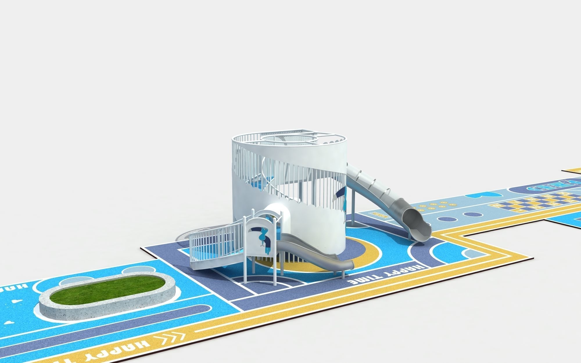 Kids outdoor commercial play structure 3D model 3D model_1