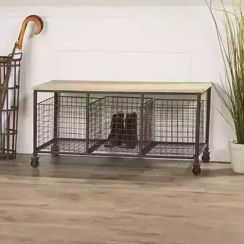 Solid Wood Storage Bench