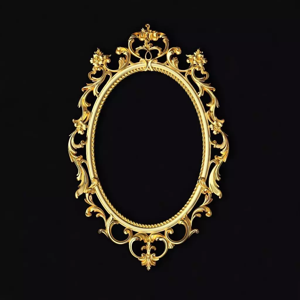 carved mirror 3D model_0