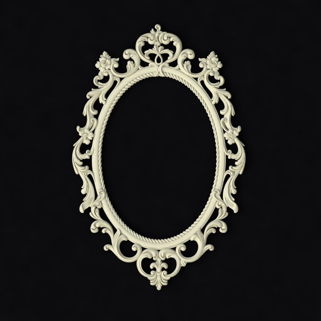 carved mirror 3D model_1