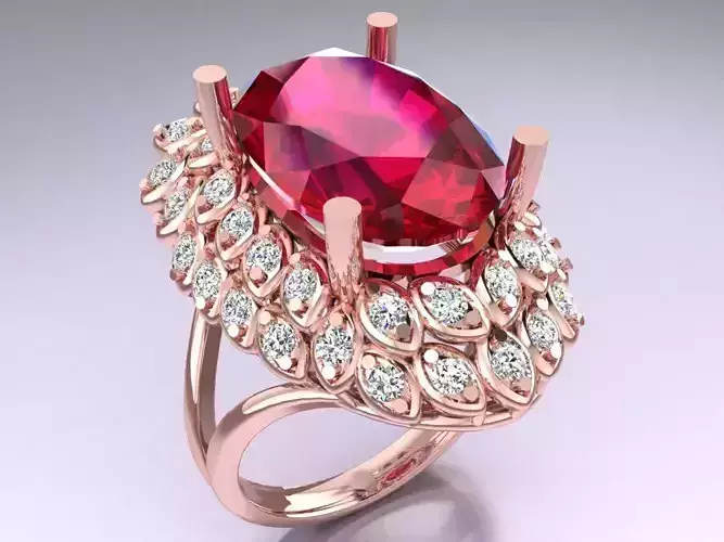 Oval stone ring - Womens  Rings - GN109