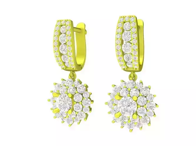 7680 Hongkong Style Diamond Hoop Earring A