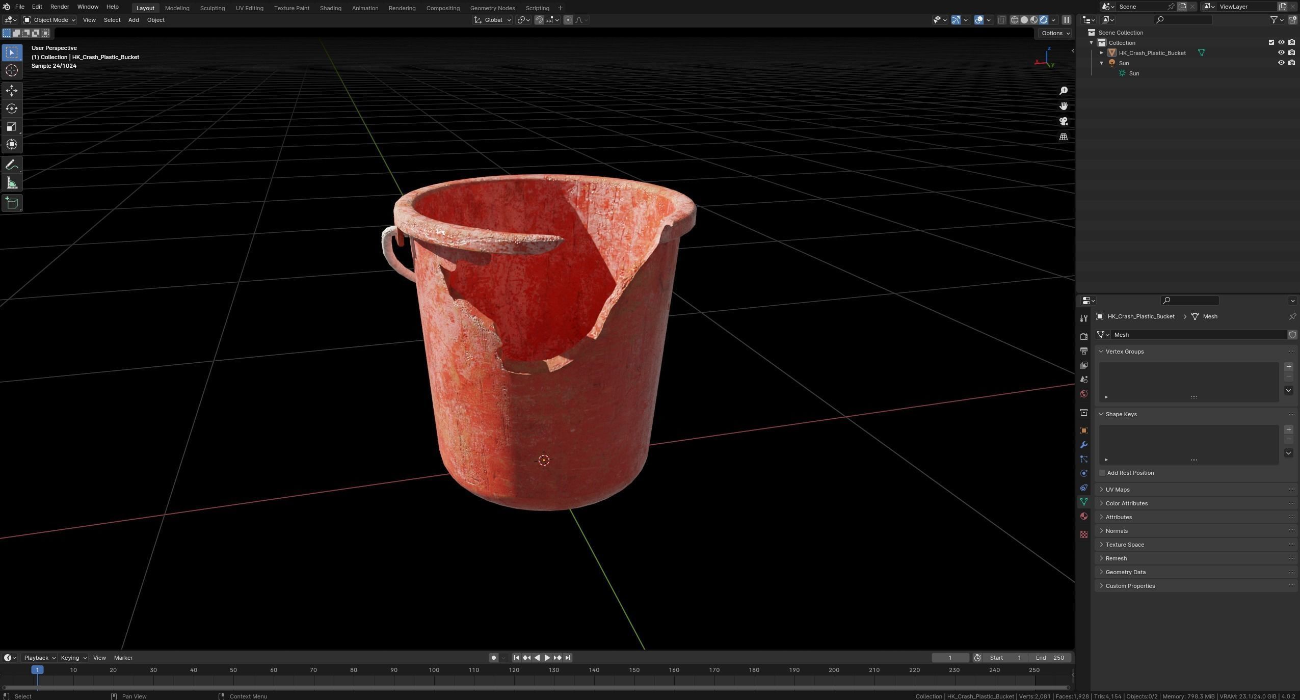 Hong Kong Crash and Dity Plastic Bucket 3D model_5