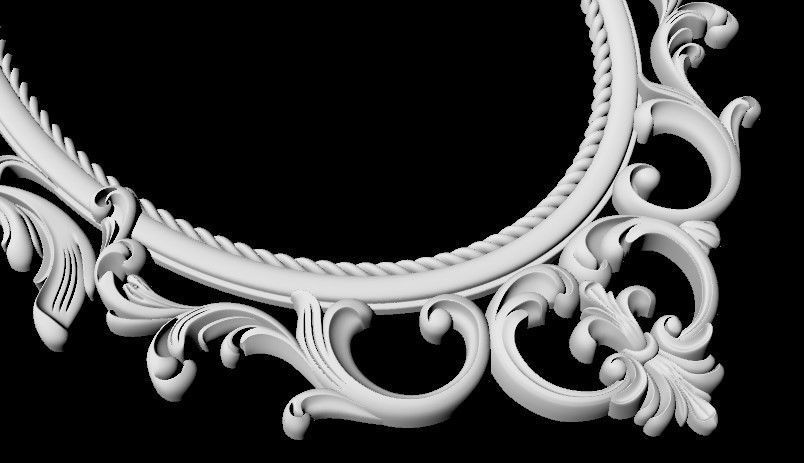 carved mirror 3D model_4
