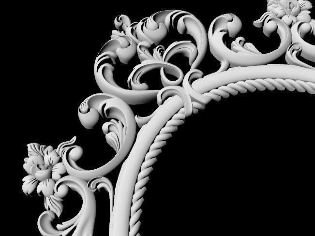 carved mirror 3D model_3