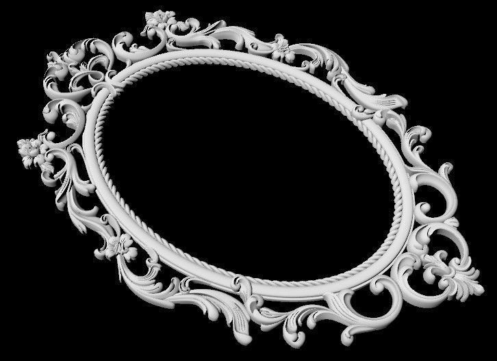 carved mirror 3D model_2