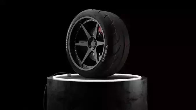 Toyo Tires Proxes R888-R Brembo Brake Rim 3D Blender  FBX OBJ  3D model