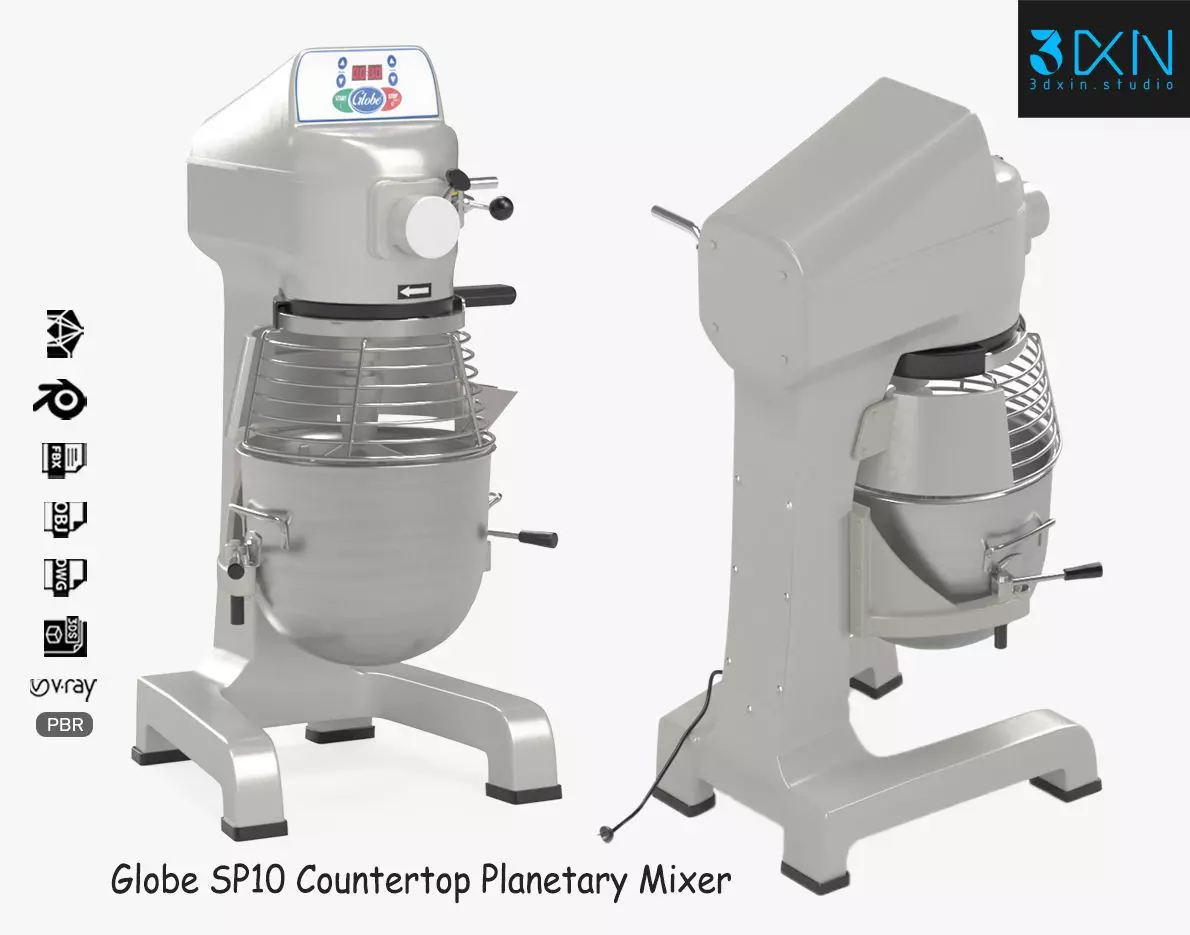 Globe SP10 Countertop Planetary Mixer 3D model_0