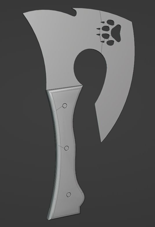 Axe tool 3D model_4
