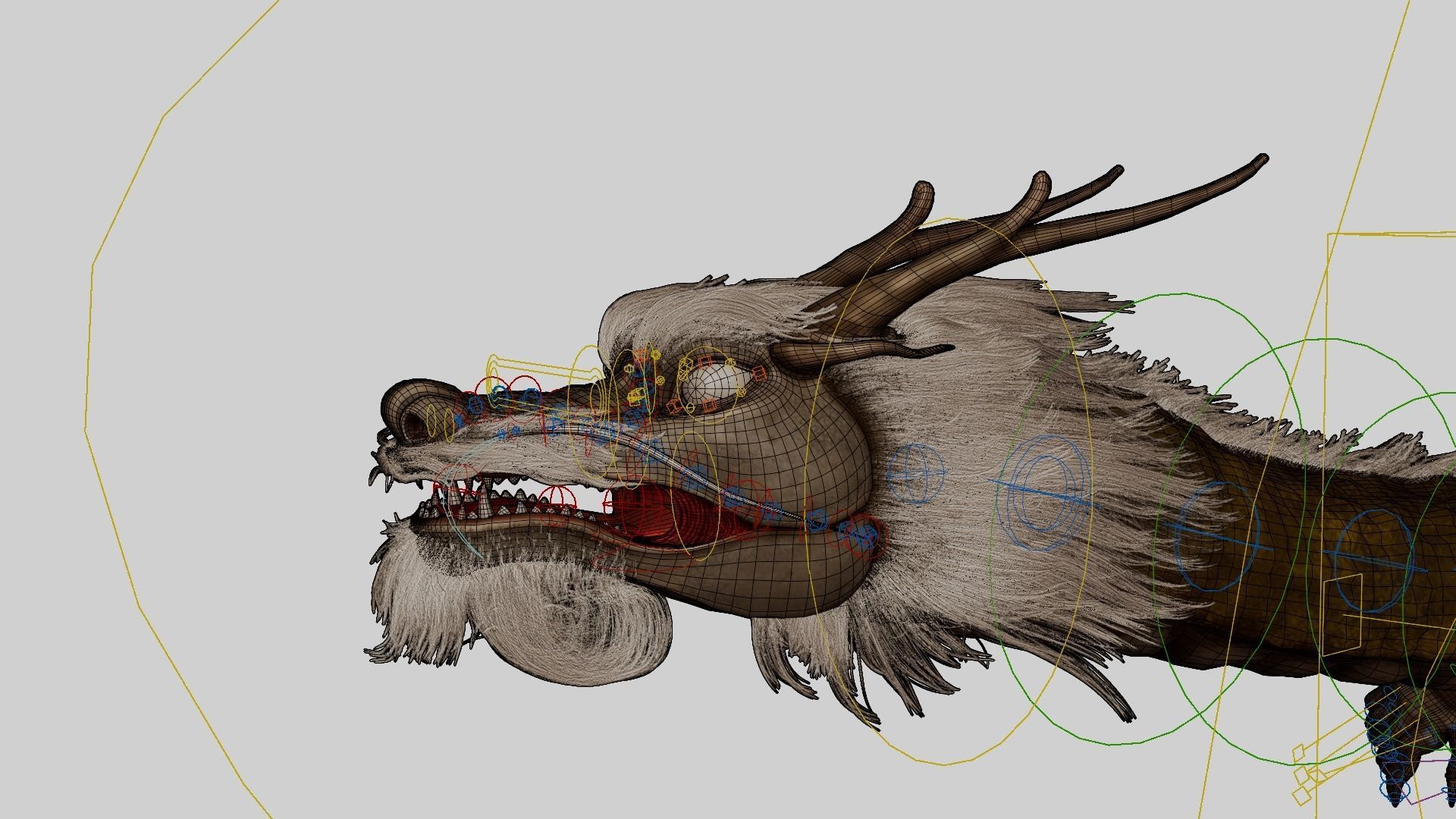 ASIA DRAGON - Rigged - Animated - Low poly - High poly Model Low-poly 3D model_4