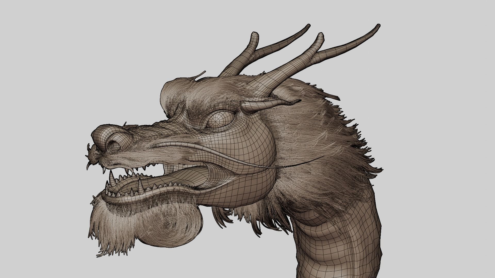 ASIA DRAGON - Rigged - Animated - Low poly - High poly Model Low-poly 3D model_8