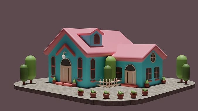 Stylized minimal House 3D model
