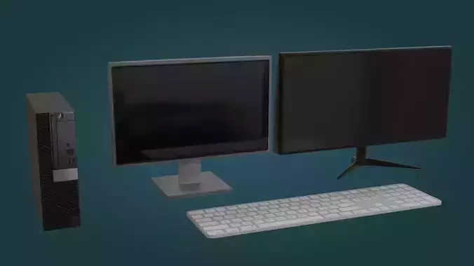 Computer  - Game Ready - PBR  Low-poly 3D model