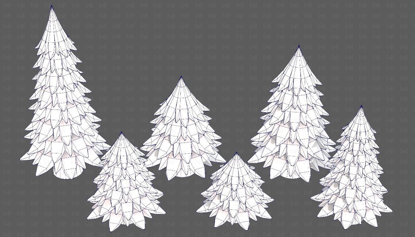 Trees Cartoon V54 Low-poly 3D model_36