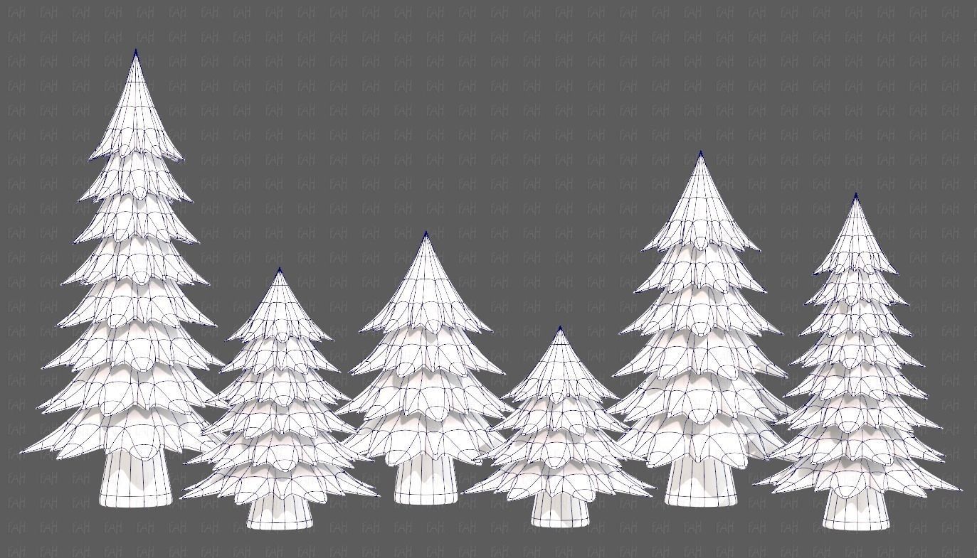 Trees Cartoon V54 Low-poly 3D model_9
