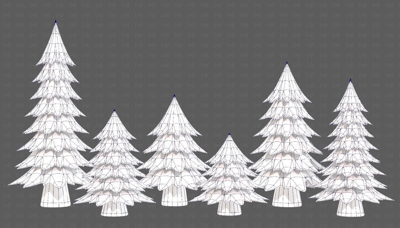 Trees Cartoon V54 Low-poly 3D model_16