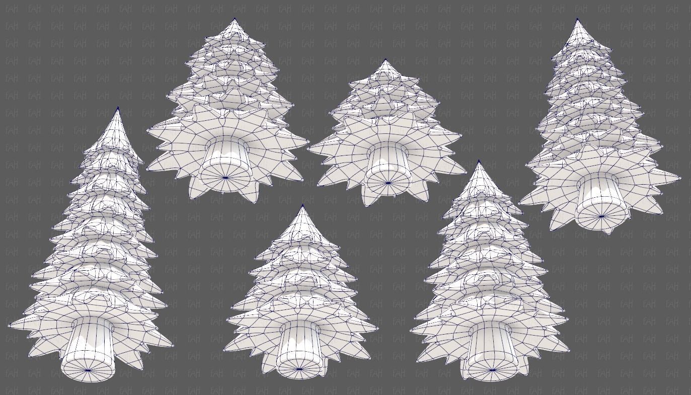 Trees Cartoon V54 Low-poly 3D model_38