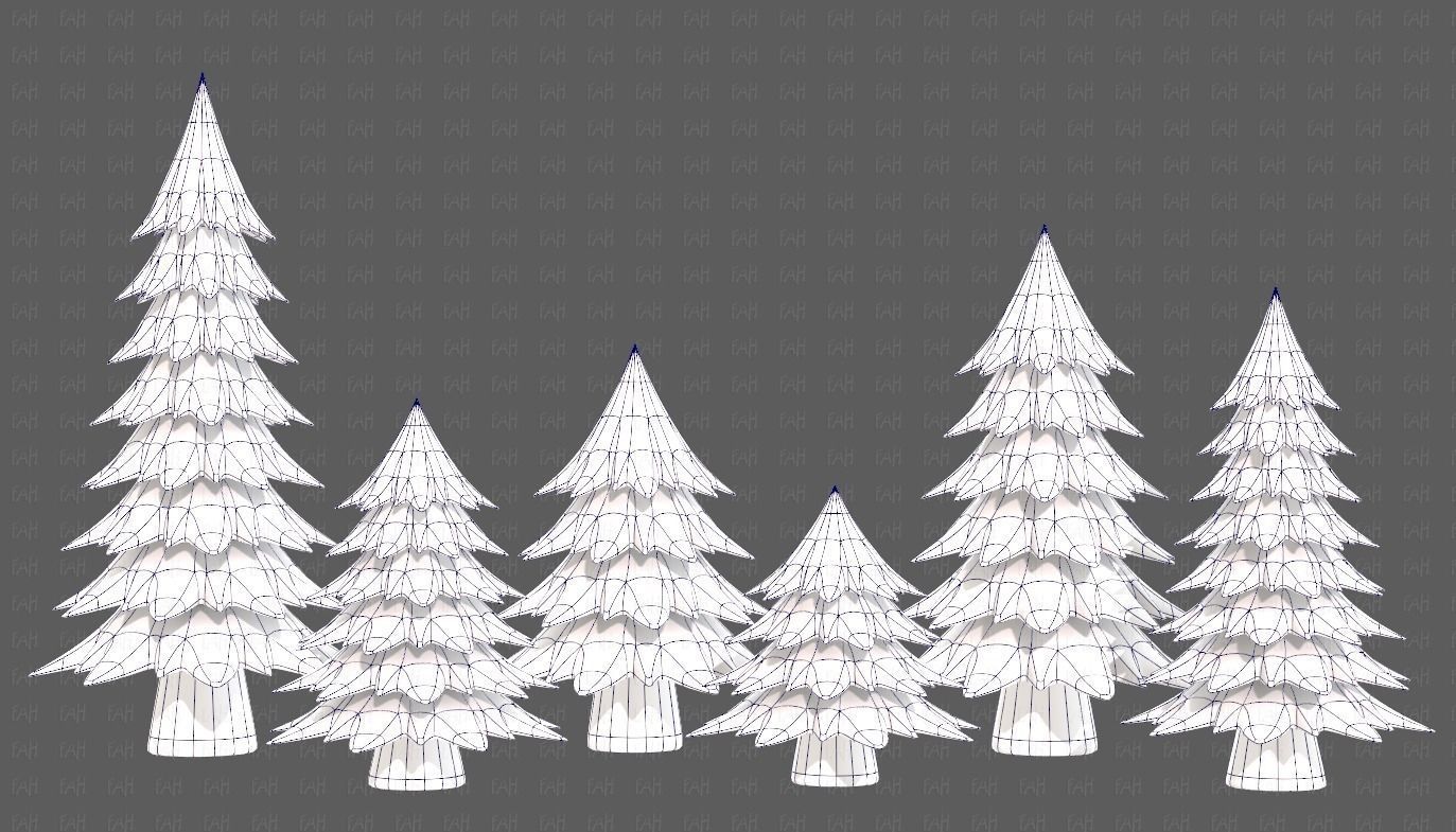 Trees Cartoon V54 Low-poly 3D model_11