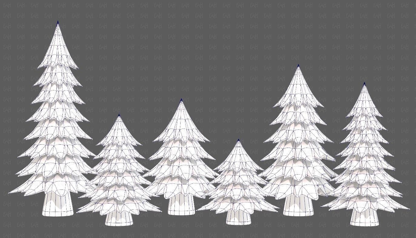 Trees Cartoon V54 Low-poly 3D model_10