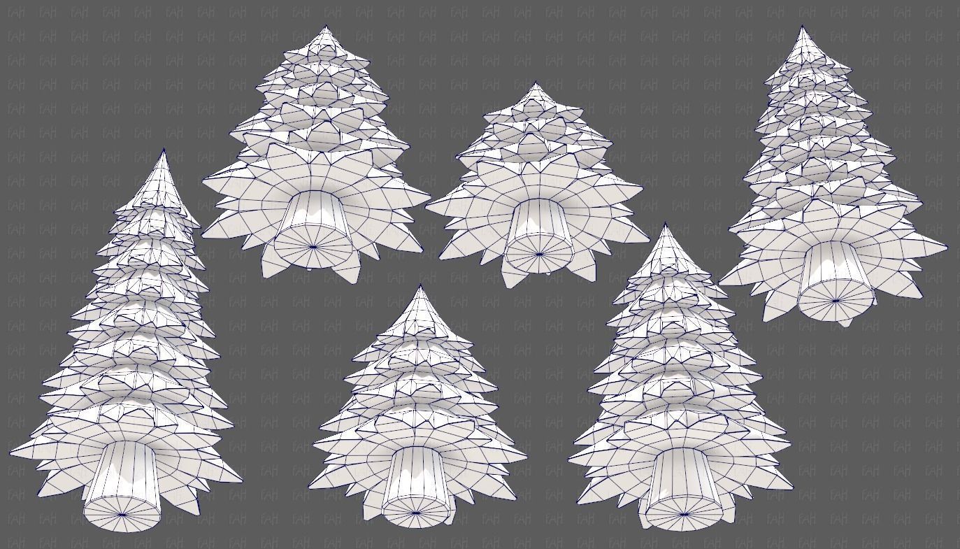 Trees Cartoon V54 Low-poly 3D model_40
