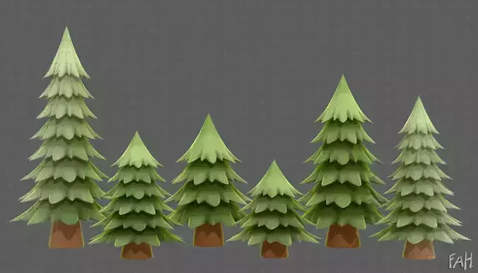 Trees Cartoon V54 Low-poly 3D model