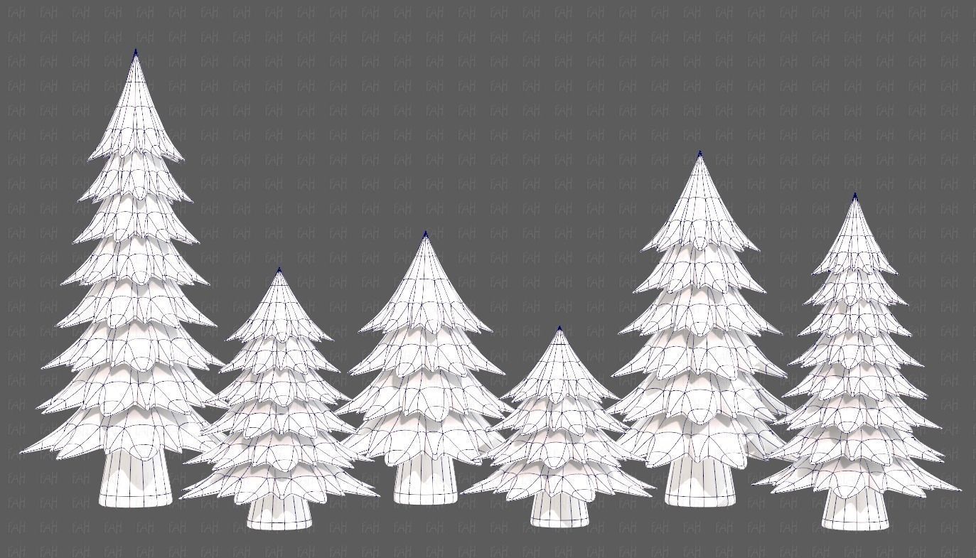 Trees Cartoon V54 Low-poly 3D model_15