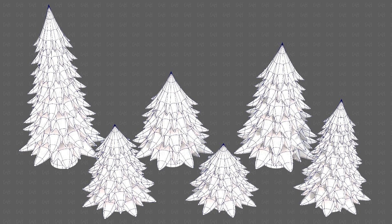 Trees Cartoon V54 Low-poly 3D model_34