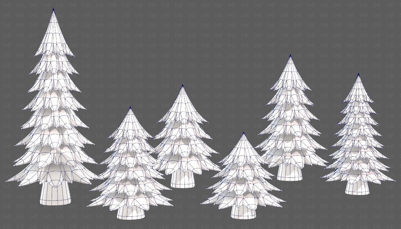 Trees Cartoon V54 Low-poly 3D model_42