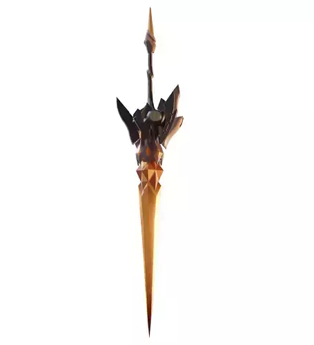 Trailblazer War Flaming Lance in Blender Low-poly 3D model