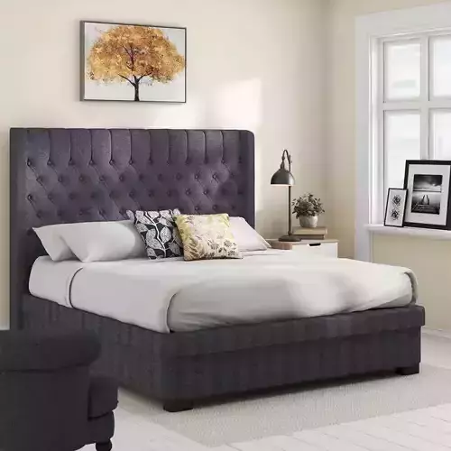 Nellie Upholstered Bed Frame Free 3D model