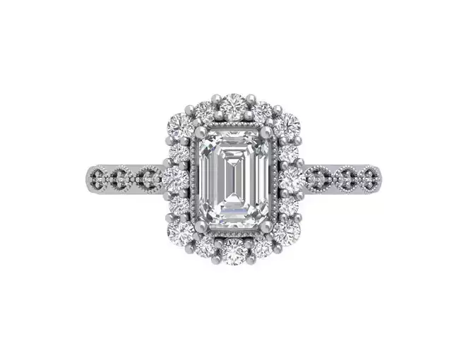  Emerald Art Deco Ring