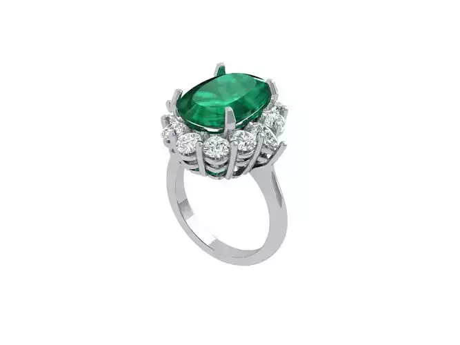 Ovel stone Art deco Ring
