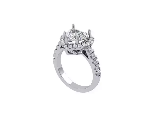 Solitaire Heart Ring