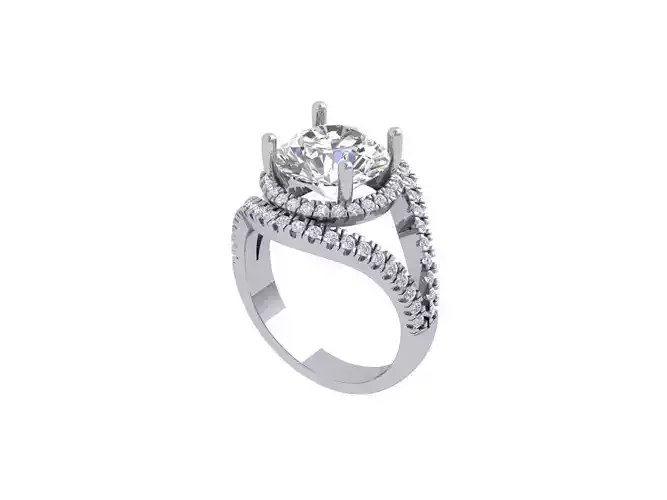 Round Stone Artdeco Ring