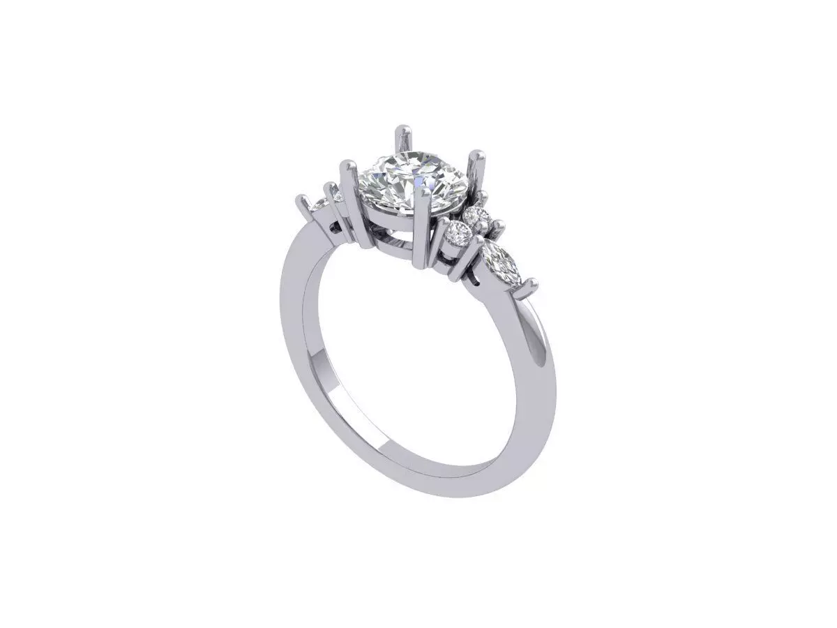 Solitaire Engagement Ring 3D print model_0