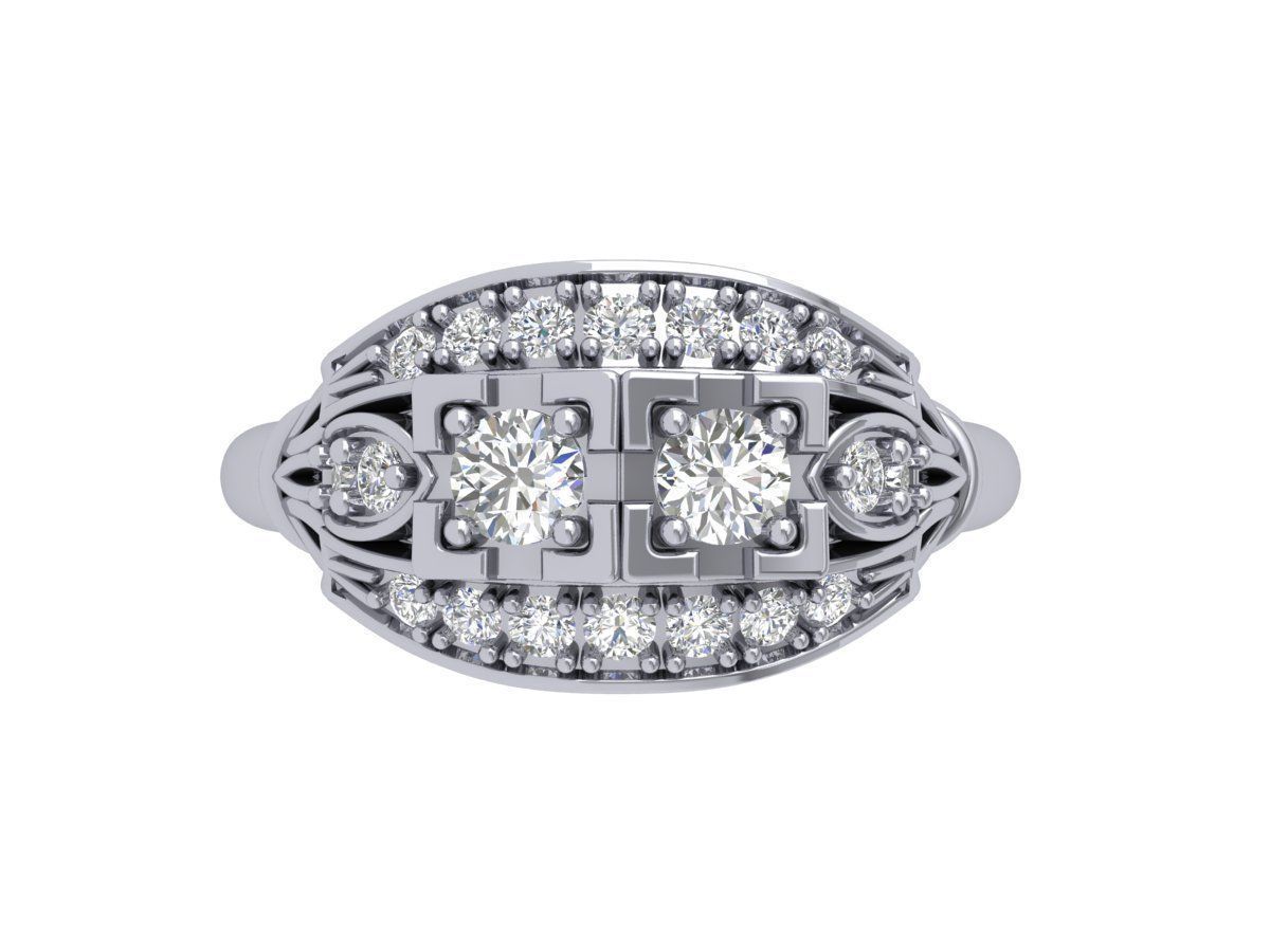 Art Deco Ring 3D print model_2