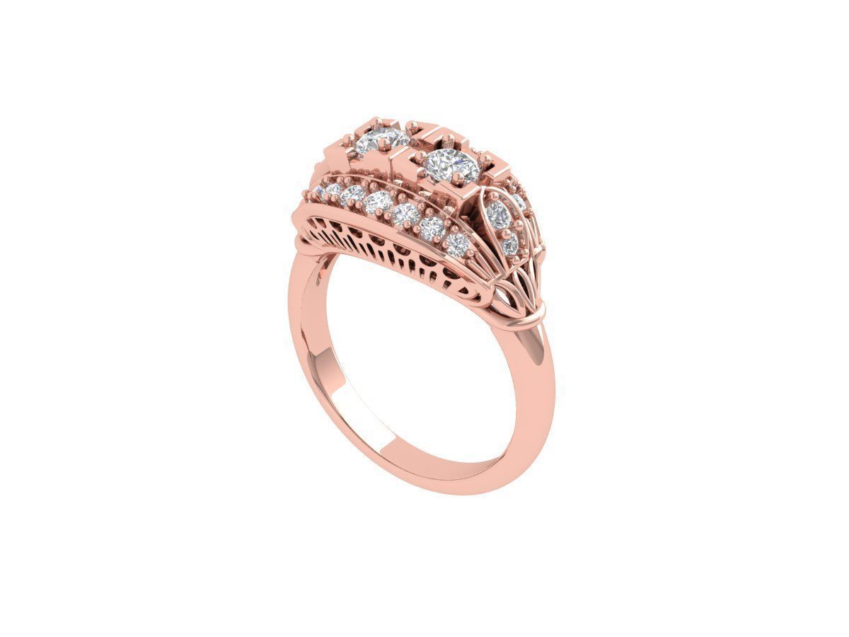 Art Deco Ring 3D print model_3