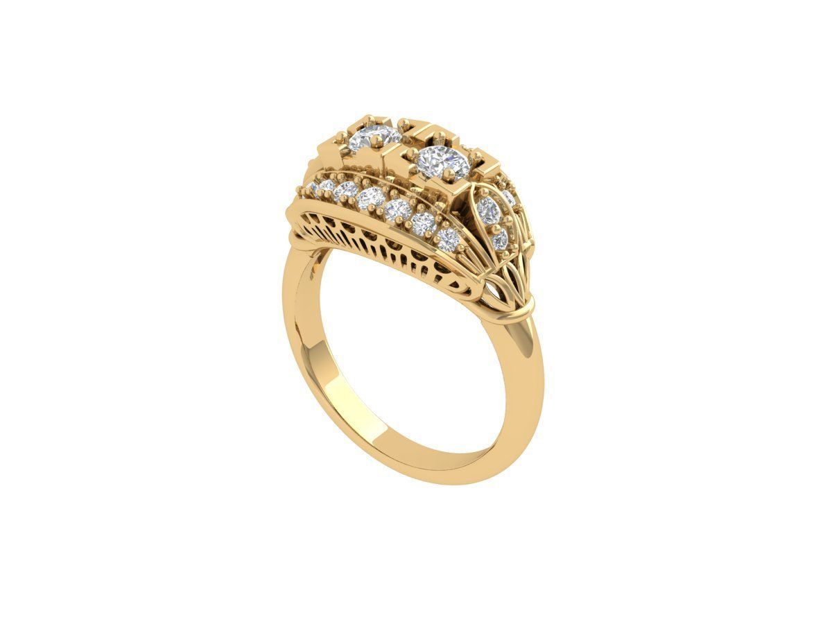 Art Deco Ring 3D print model_4