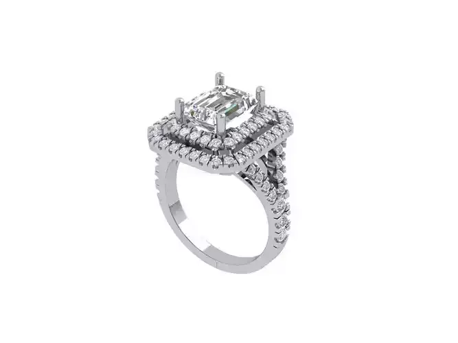 Emerald Solitaire Art Deco Ring