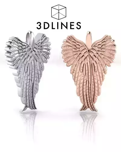 Angel Wing Charm Guardian Necklace Layered Necklace 3DM