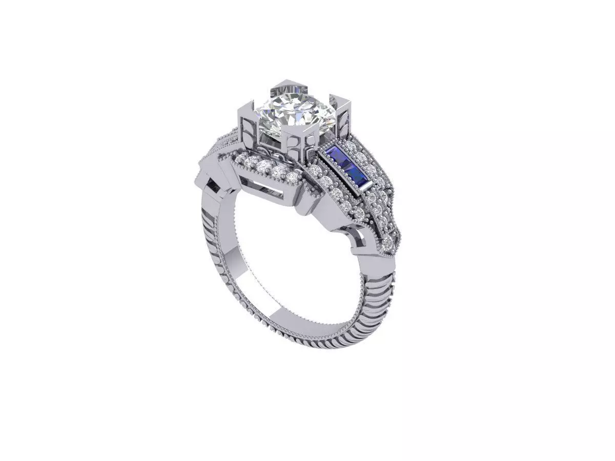 Antiq Art Deco Ring 3D print model