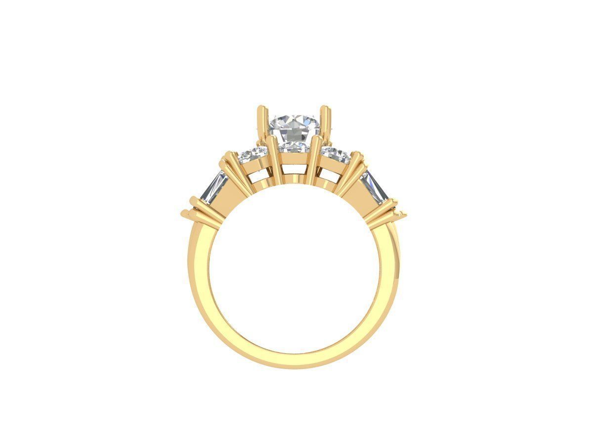 Solitaire Round Stone Ring 3D print model_6