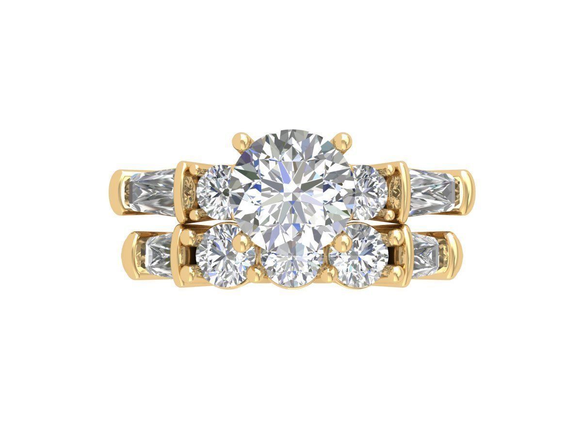 Solitaire Round Stone Ring 3D print model_5