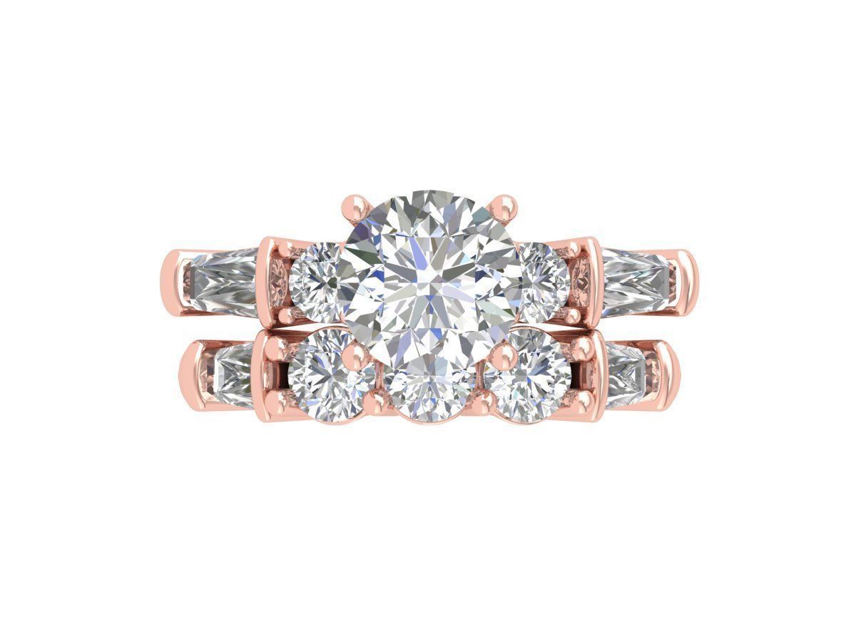 Solitaire Round Stone Ring 3D print model_4