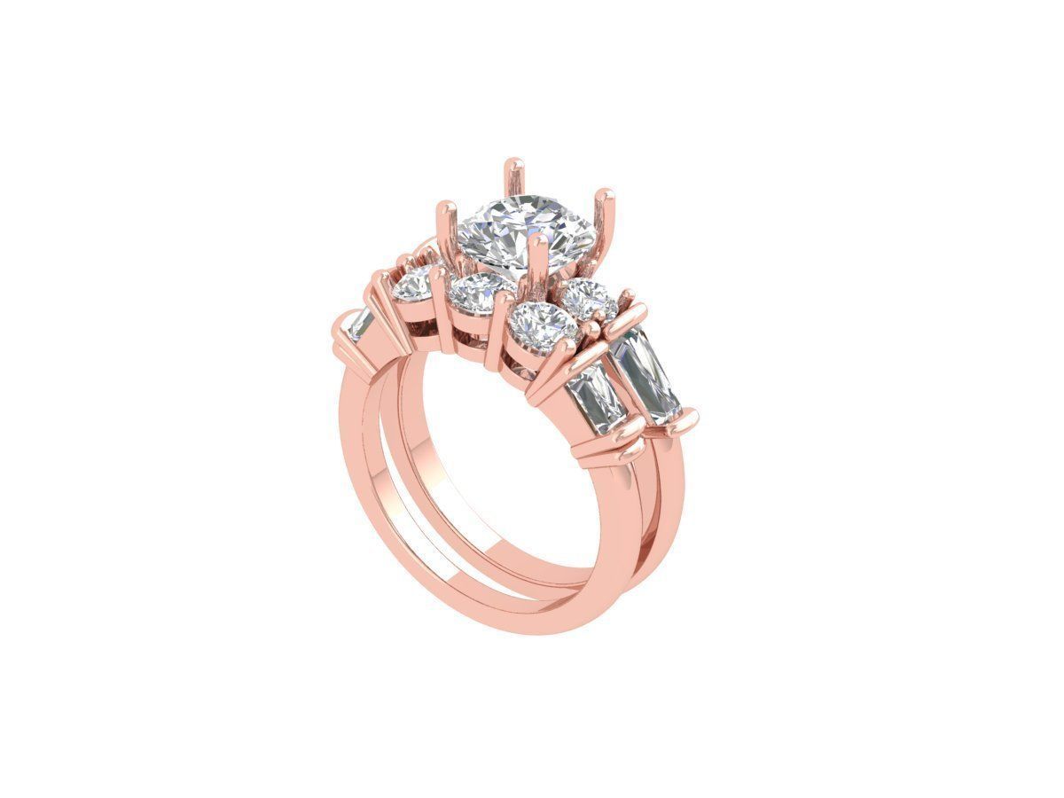 Solitaire Round Stone Ring 3D print model_3
