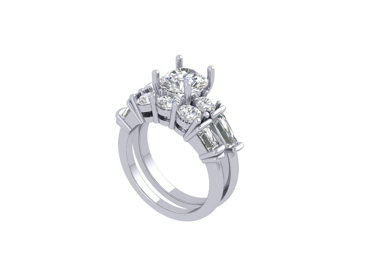 Solitaire Round Stone Ring 3D print model_1
