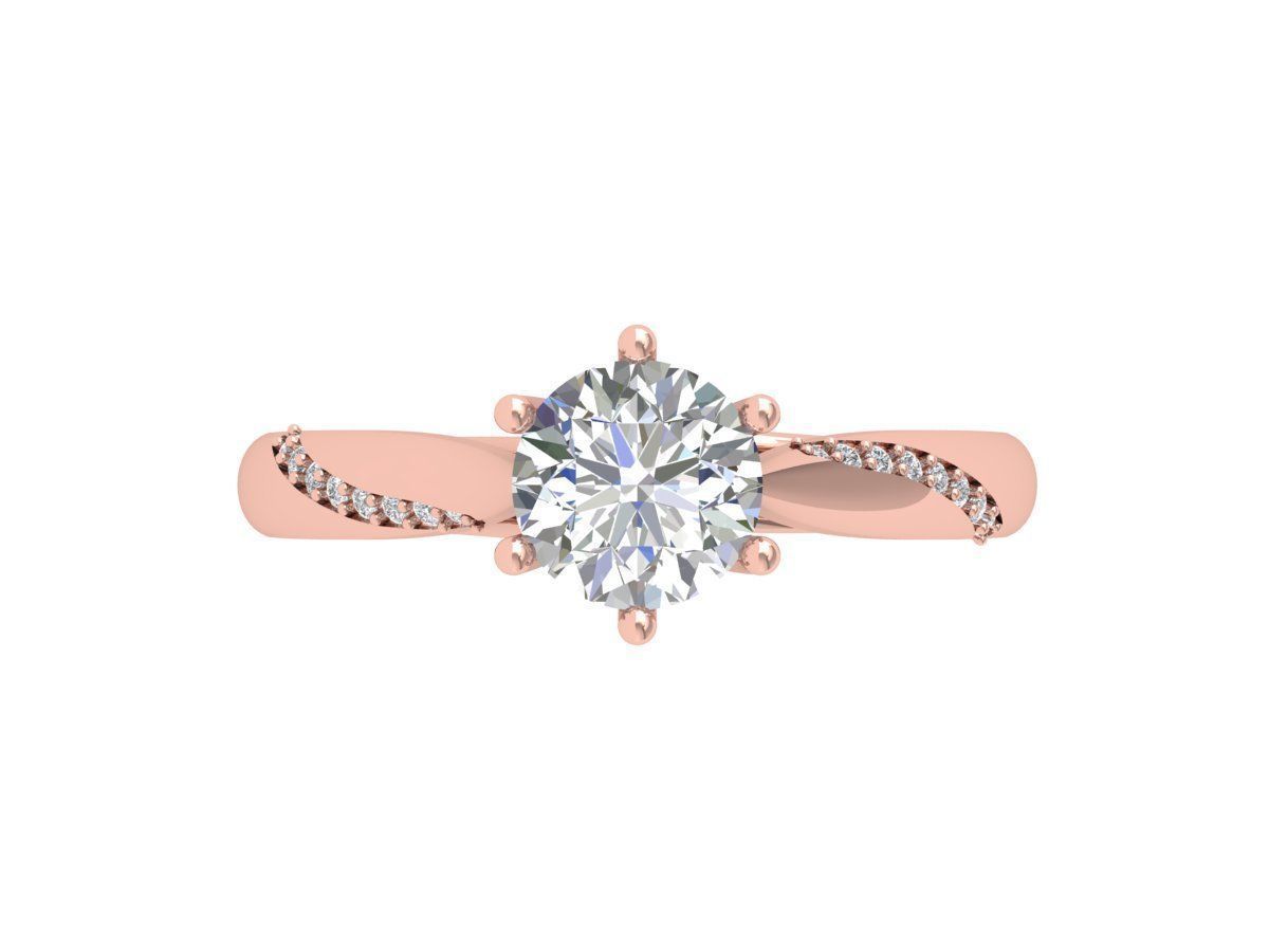 Round Stone Wedding Ring 3D print model_3