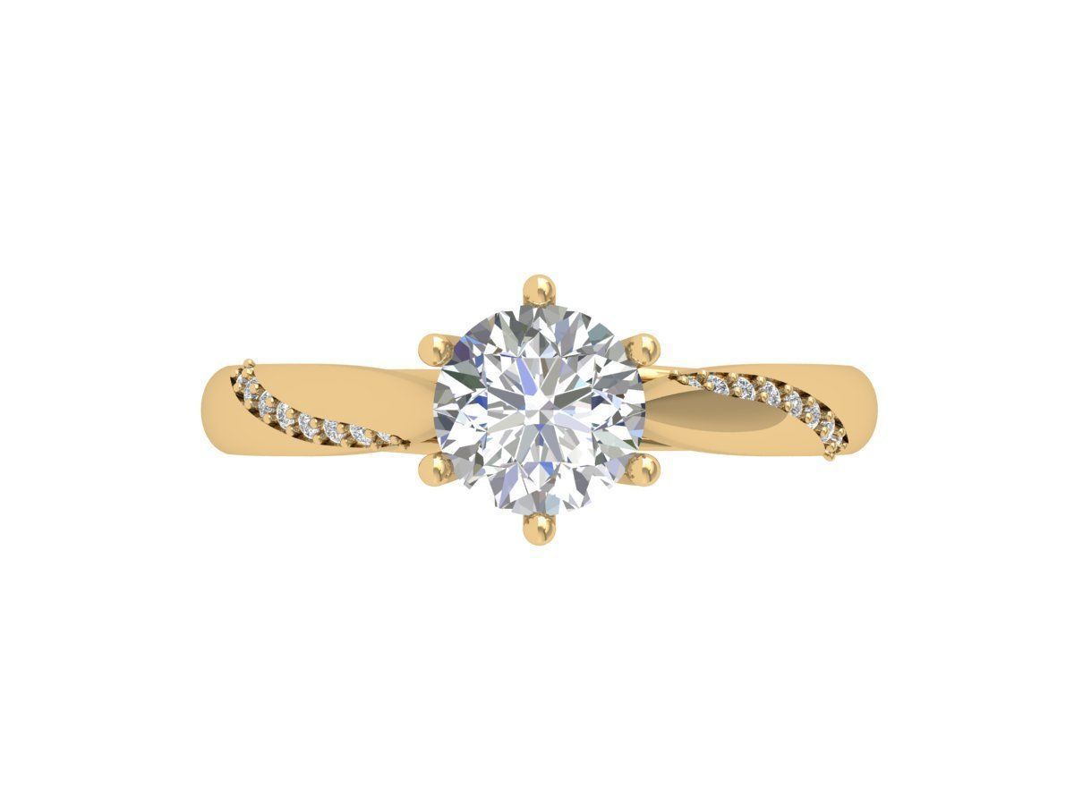 Round Stone Wedding Ring 3D print model_5